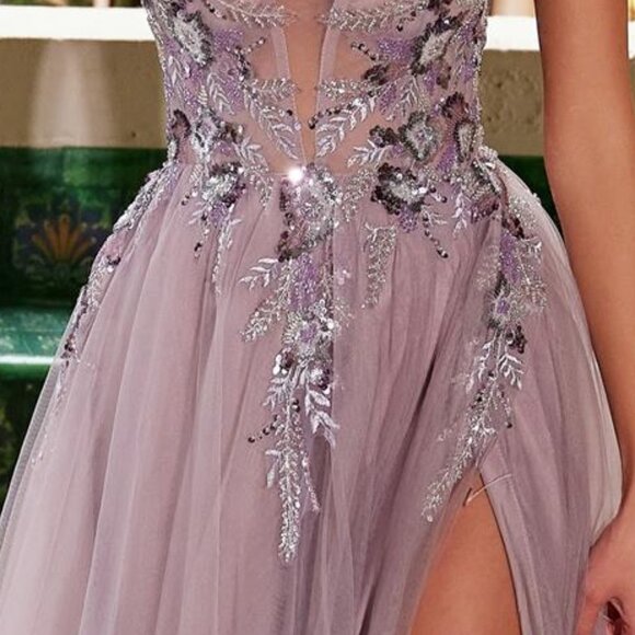 Navy blue formal dress.Prom party gala military ball evening mauve new long - Picture 5 of 6